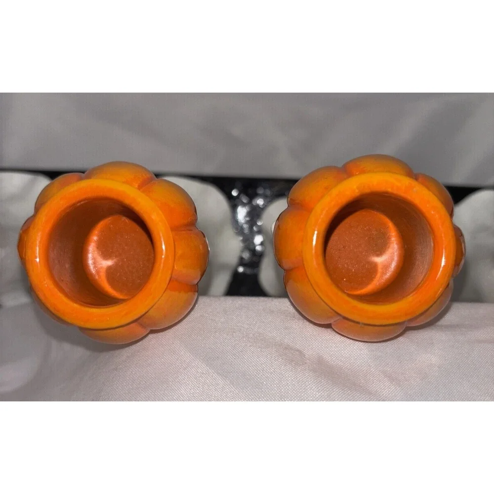 Hallow Home Tabletop 5 Ghosts & Pumpkins Halloween Taper Candlestick Holder